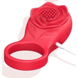 Rechargeable Rose Vibrating Ring with APP