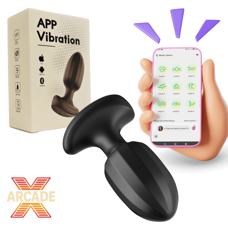 Bouchon anal vibromasseur rechargeable avec APP - Taille S - 8,5 x 3,2 cm