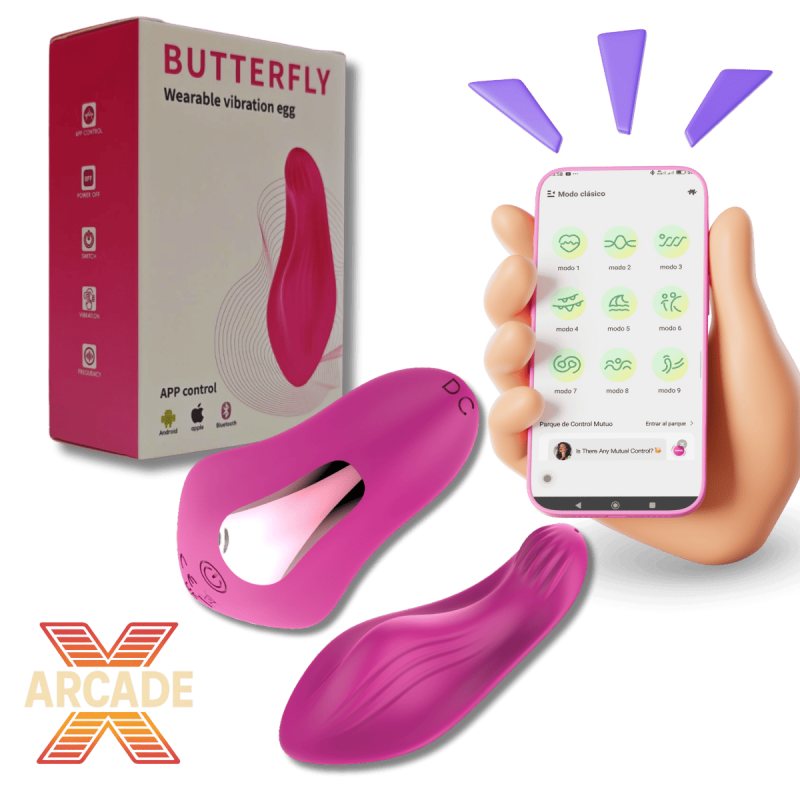 Butterfly - Tanga vibratória recarregável com APP