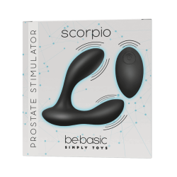 Scorpio Black - Rechargeable Double Prostate Anal Vibrator 10 modes remote control - Be Basic