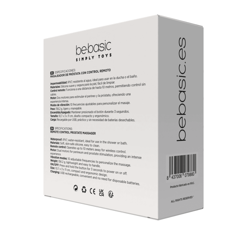 Scorpio Negro - Vibrador Anal Prostático Recargable doble 10 modos control remoto - Be Basic