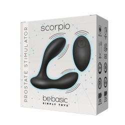 Scorpio Black - Vibrador Anal de Próstata Recarregável, 10 modos, comando remoto - Be Basic