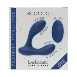 Scorpio Blue – Wiederaufladbarer doppelter Prostata-Analvibrator 10-Modi, Fernbedienung – Be Basic