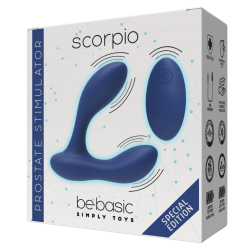 Scorpio Blue - Rechargeable Double Prostate Anal Vibrator 10 modes remote control - Be Basic