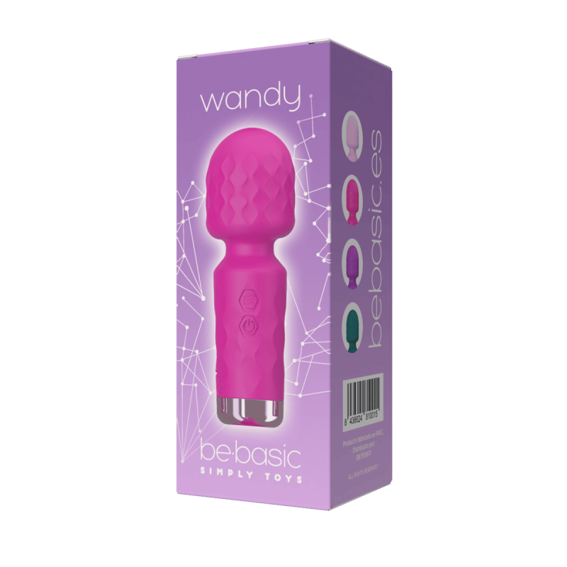 Wandy Pink- Mini Wand Rechargeable Vibrator 10 modes - Be Basic