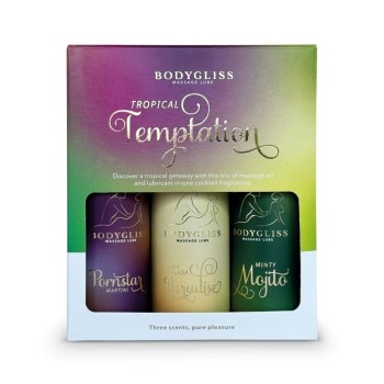 bodygliss Tropical Temptation – Reisekit – 3 x 50 ml – Gleitmittel und Massageöl in 1 – 150 ml 2