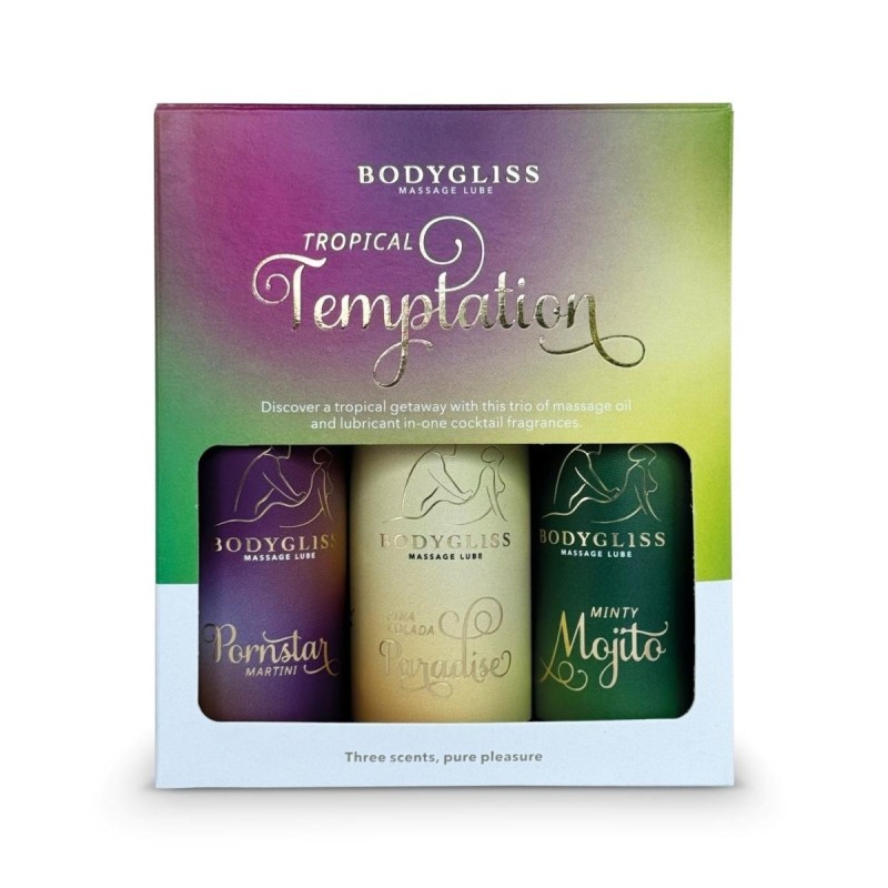 bodygliss Tropical Temptation - Travel Kit - 3 x 50ml - Lubricant and massage oil in 1 - 150 ml
