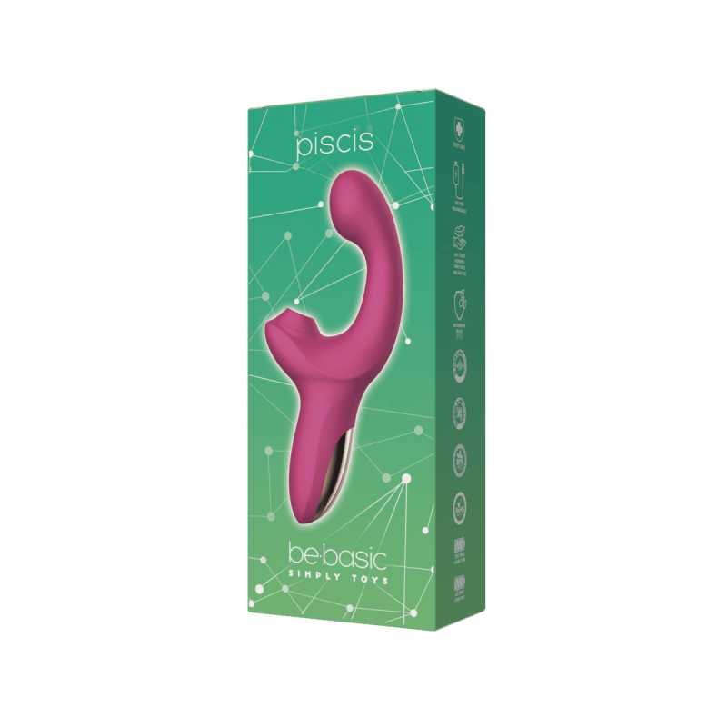 Poissons - Mouvement, Aspiration et Double Vibromasseur Rechargeable 10 modes - Be Basic