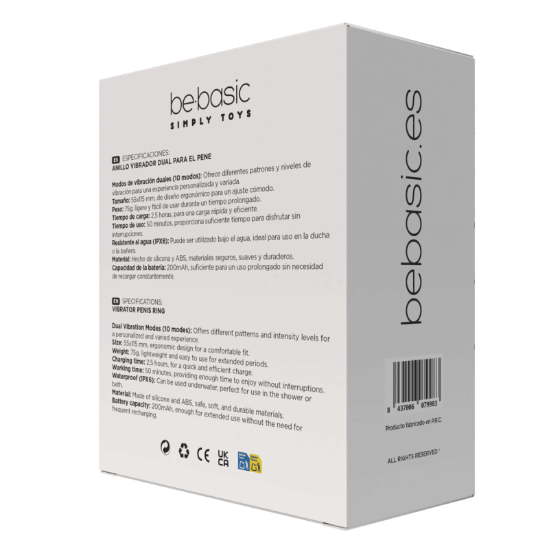 Orbys - Anneau vibrant rechargeable modes 9 - Be Basic
