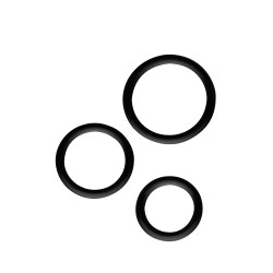 Black Silicone Ring Kit 40, 45 and 50mm - in heat-sealed bag