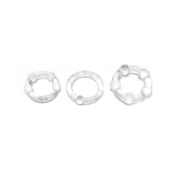 Stay Hard - Set of 3 transparent TPE rings 2