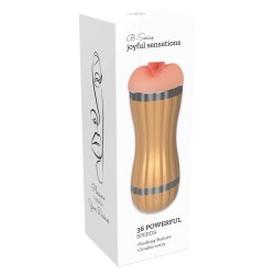 Vagina and Mouth BEVIS rechargeable, with 36 vibration modes Cyberskin Masturbator