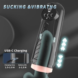 LUXURY 04 Masturbator Suction, vibration, 9x9 modes, rechargeable, LCD screen