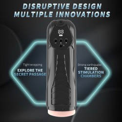 LUXURY 04 Masturbator Suction, vibration, 9x9 modes, rechargeable, LCD screen