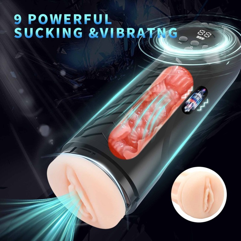 LUXURY 04 Masturbator Saug, Vibration, 9x9-Modi, aufladbar, LCD-Bildschirm