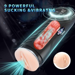 LUXURY 04 Masturbator Aspiration, vibration, modes 9x9, rechargeable, écran LCD