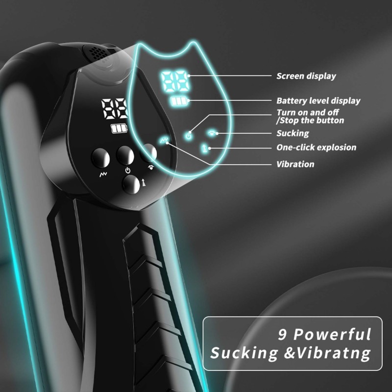LUXURY 04 Masturbator Suction, vibration, 9x9 modes, rechargeable, LCD screen