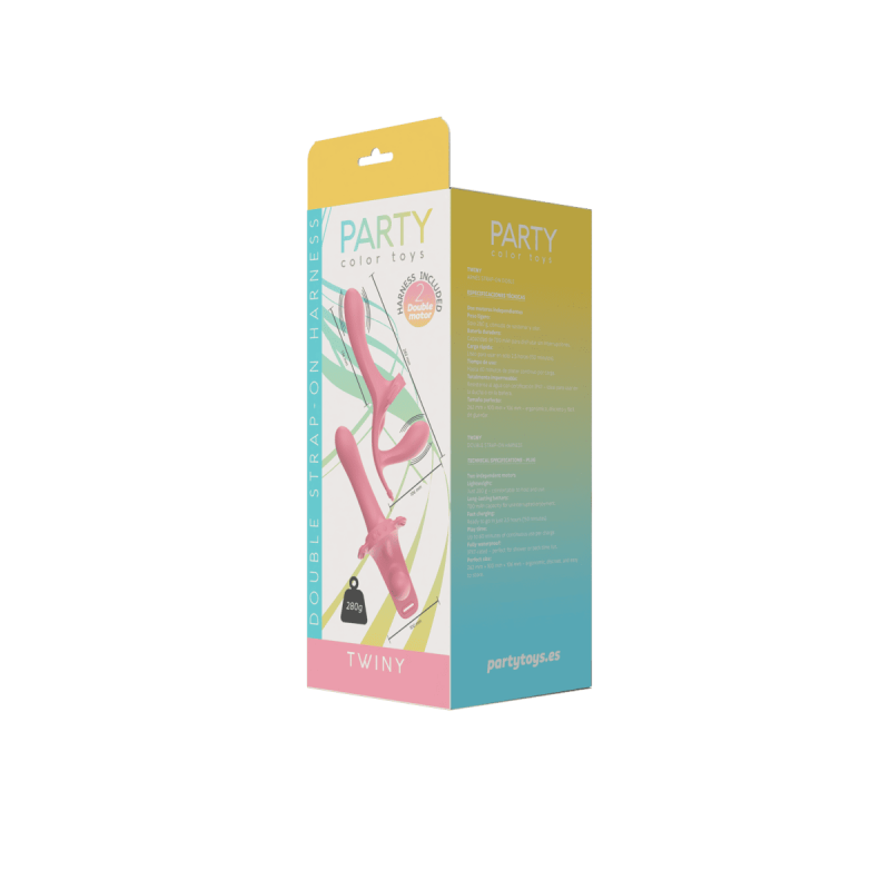 Twiny - Arnés vibrador doble con arnés recargable 10 modos