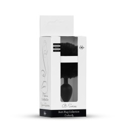 Cola Conejo Negro con Plug Anal Silicona S 6,5 x 2,7cm