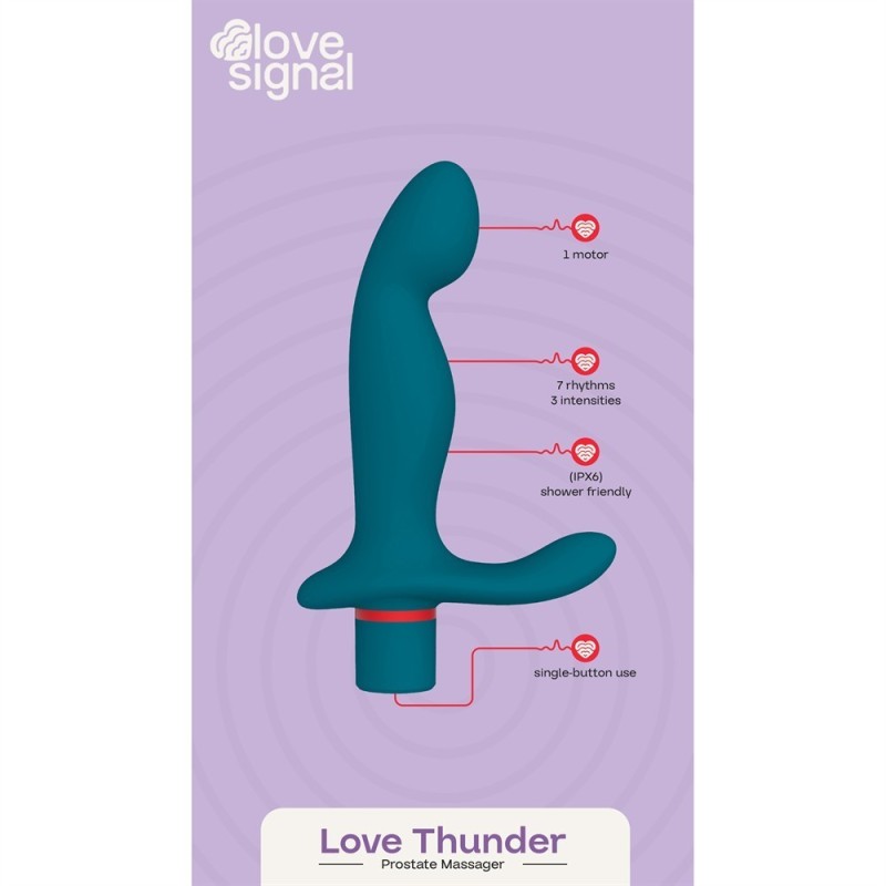 Vibrador Anal Recargable Love Thunder - Silicona 15x2,9cm