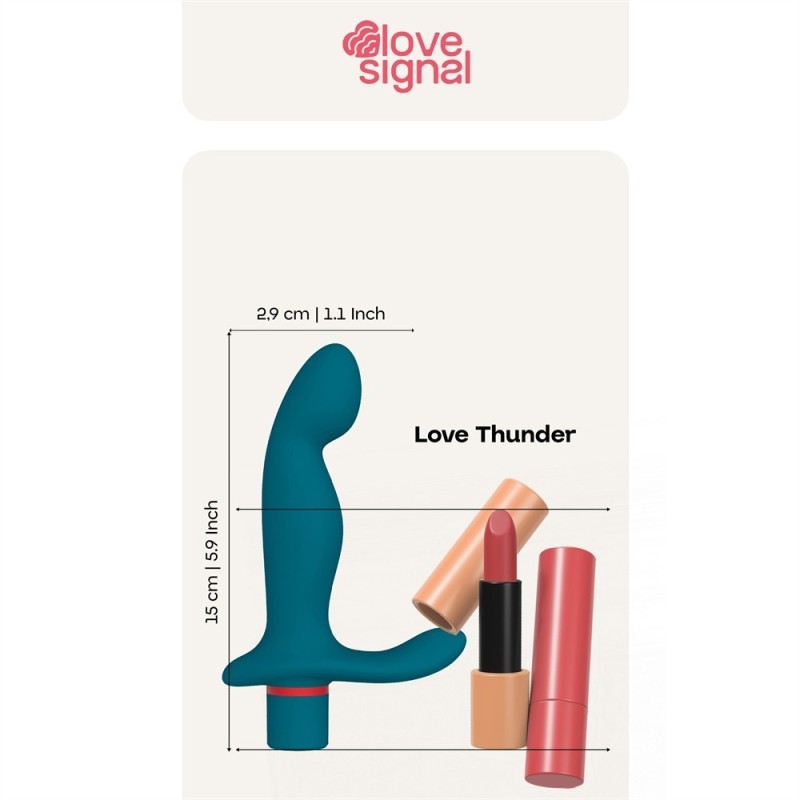 Love Thunder Rechargeable Anal Vibrator - Silicone 15x2.9cm