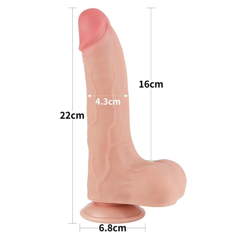 Dildo with Sliding Skin 8.5 inches (22x4.3cm)