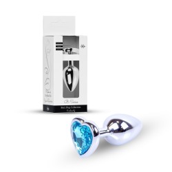 Gioiello Anale Cuore Argento - Alluminio Blu Turchese - Taglia S