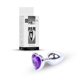Gioiello Anale Cuore Argento - Alluminio Viola - Taglia S