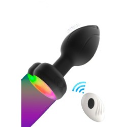 Vibratore a spina con telecomando ricaricabile in silicone nero 10 modalità