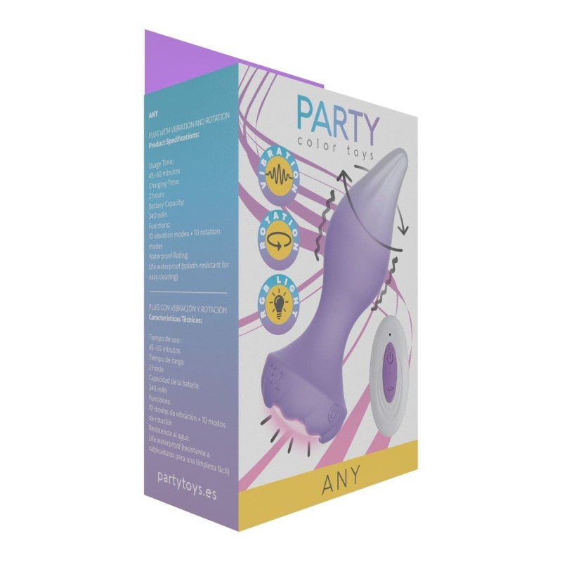 N’importe lequel - Vibromasseur à prise et rotateur, avec lumière, modes 10x10, télécommande rechargeable - PARTY TOYS