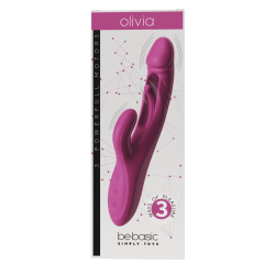 Olivia - Vibromasseur triple rechargeable - battement de 10 modes - Be Basic