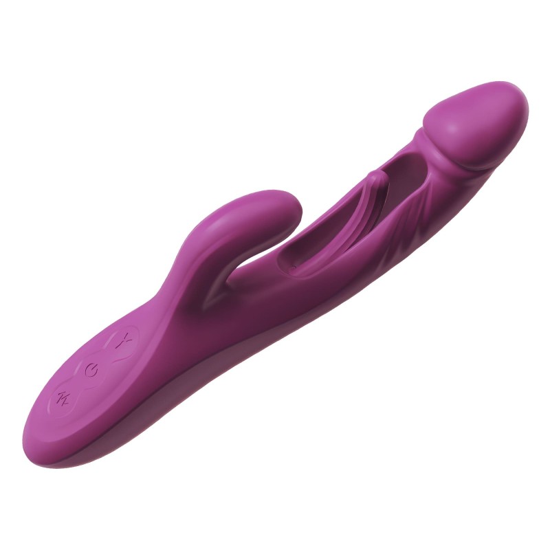 Olivia - Vibrador triplo recarregável - batida 10 modos - Be Basic
