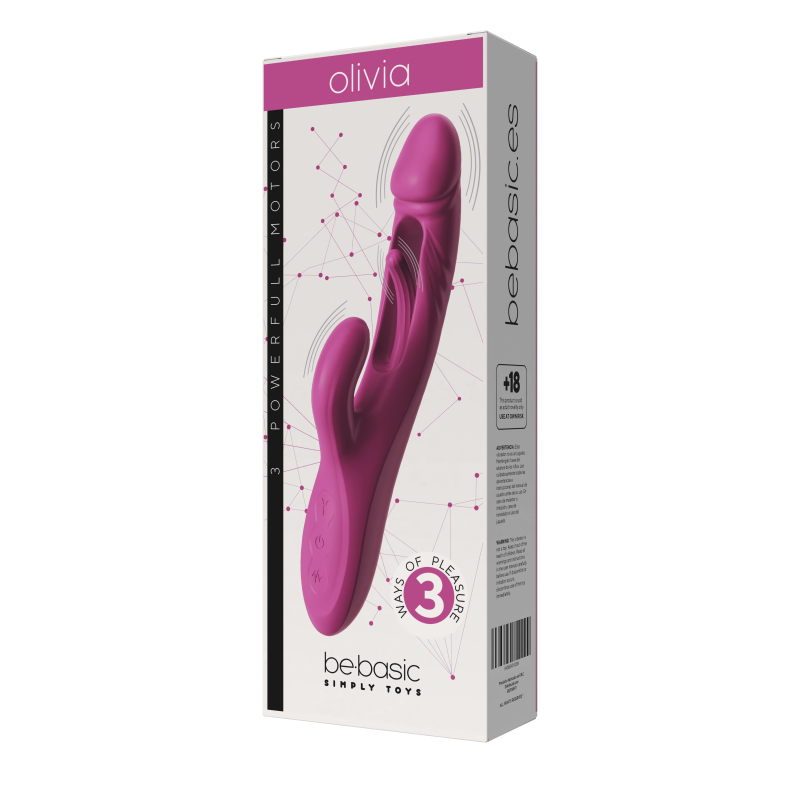 Olivia - Vibratore triplo ricaricabile - sbattimento 10 modalità - Be Basic