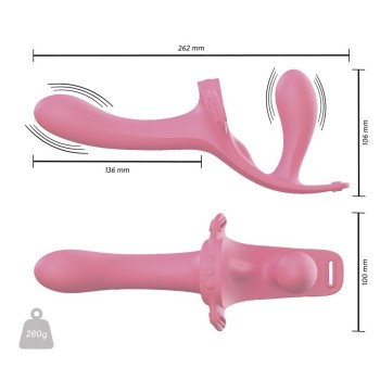 Twiny - Arnês duplo vibratório com arnês recarregável em 10 modos 2